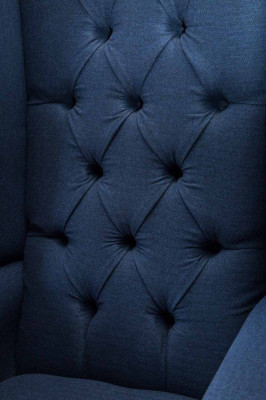 Chesterfield sillón de orejas Relax Butaca Silla Tapizado Tela Textil 1 Asiento
