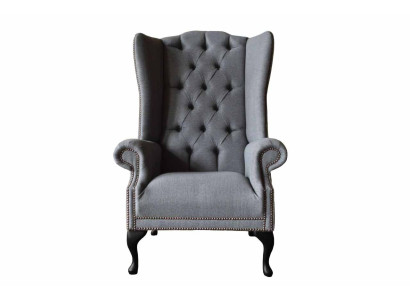 Sillón Chesterfield Sofa Couch Tapizado 1 Plaza Gris Sillón Textil