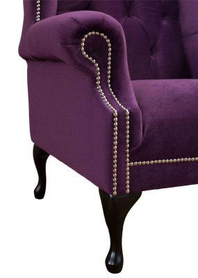 Ohrensessel Sillón Diseño Tapizado Sofá Chesterfield Textil Nuevo