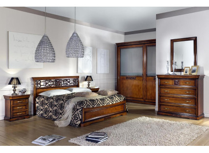 Dormitorio cama marrón muebles de lujo Vaccari cav giovanni camas madera maciza nuevo