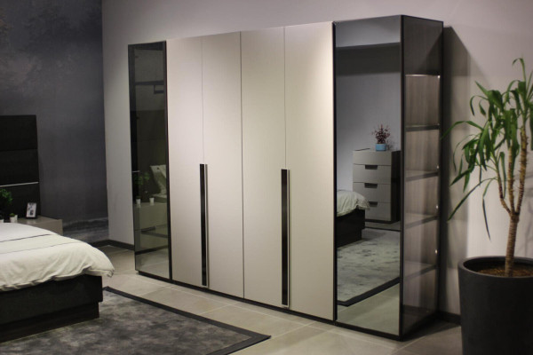 Diseñador de armarios armario con espejo dormitorio muebles de lujo de madera nuevo