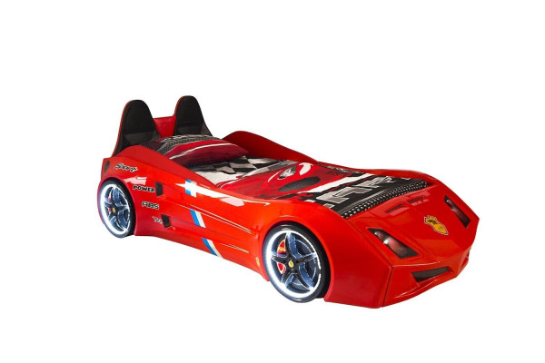 Cama para niños en forma de coche de carreras, cama de coche para niños, muebles de madera nuevos