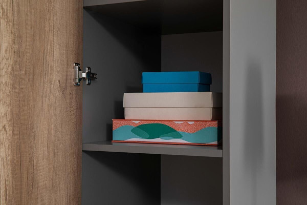 Armario juvenil marrón, armarios, diseño de muebles nuevo, dormitorio.