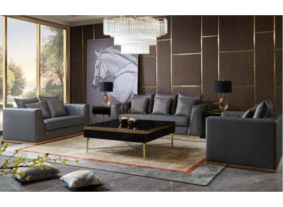 Sofá conjunto 3 piezas Diseño Sofás Polster Couchen Cuero Decoración Relax