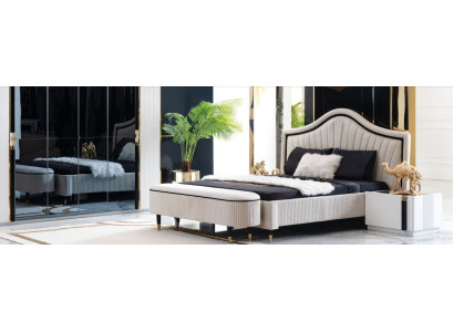 Textil Dormitorio Muebles Diseño Grupo de 5 piezas. Conjunto de 2 mesitas de noche y camas nuevas.