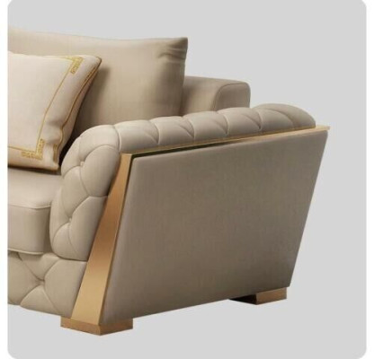 Sofá de cuero Juego completo de sofá 3+2+1 Asiento conjunto completo de cojines conjuntos de tapicería