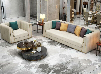 Acero inoxidable Muebles de diseño exclusivo 31 plazas Taburete Sofá Juego de tapicería