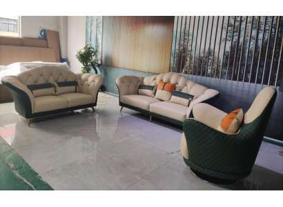 Chesterfield set de salón de muebles tapizados de 3 piezas. Sofá de cuero a estrenar.