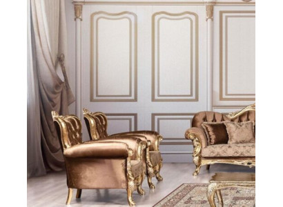 Sillón de orejas Sillón Diseño barroco Tapizado Sofá Chesterfield Textil Asiento Nuevo
