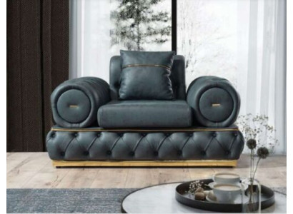 Sillón Chesterfield asiento Barroco Rococó Muebles clásicos Sala de estar Tapizado Nuevo