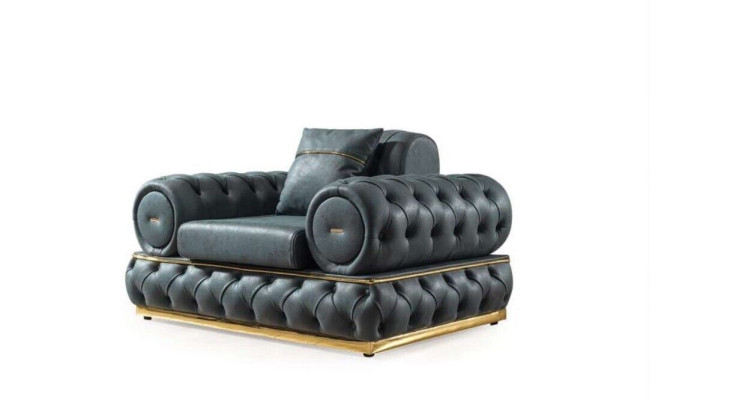 Sillón Chesterfield asiento Barroco Rococó Muebles clásicos Sala de estar Tapizado Nuevo
