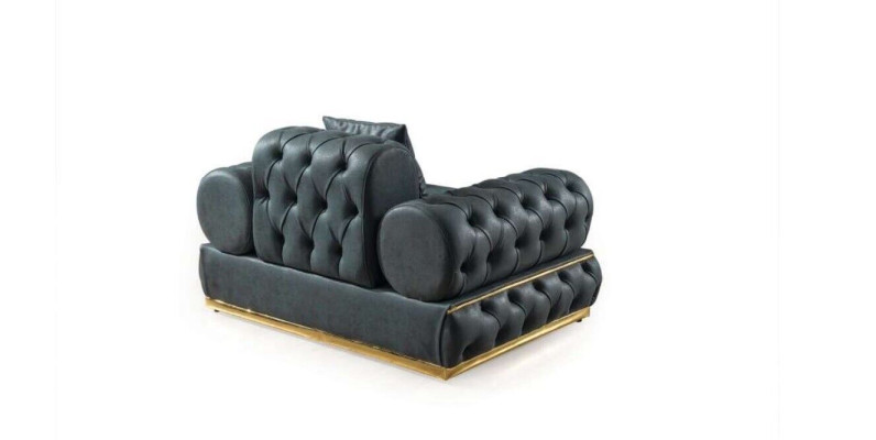 Sillón Chesterfield asiento Barroco Rococó Muebles clásicos Sala de estar Tapizado Nuevo