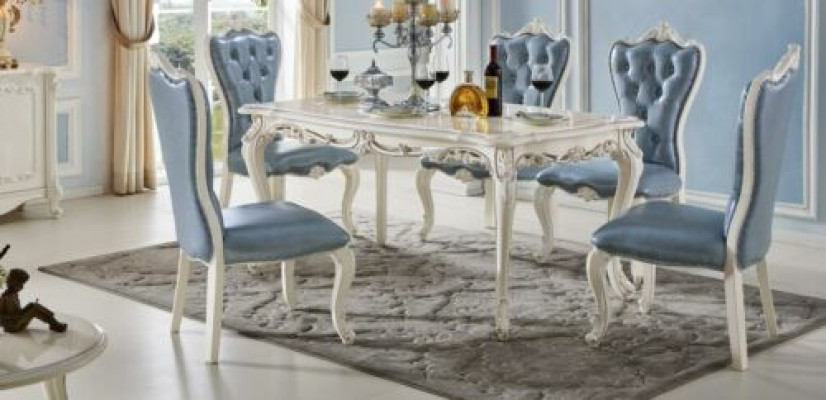 Conjunto de sillones y sillas 6X set de sillas de lujo para comedor, grupo de muebles de madera maciza.