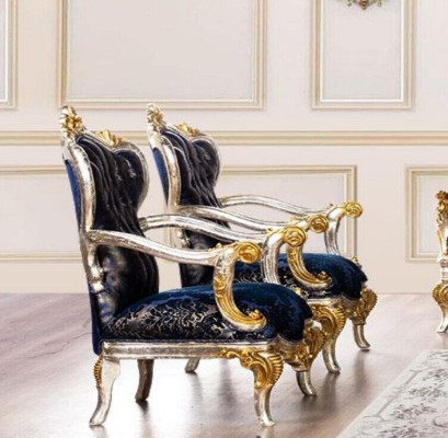 Sillón Concepto de sillón Alas diseño Tapizado Sofá Couch Barroco Asiento Estilo 1 Plaza Textil