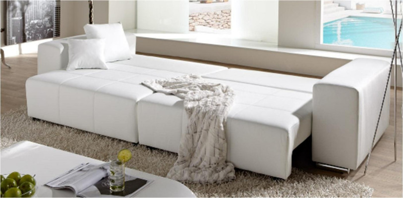 XXL Gran Relax Lümmel Sofá Cama con Función Cama Sillón Cuatro Plazas Textil