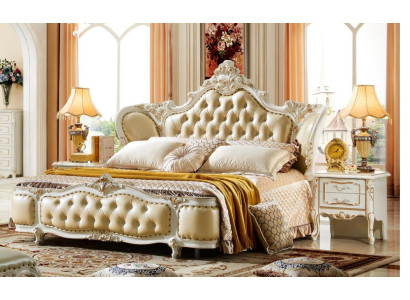 Camas Chesterfield beige 180x200 cm cama de dormitorio cuero nuevo.