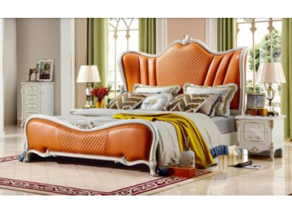 Muebles de dormitorio cama naranja camas 180x200 lujo hotel cama doble.
