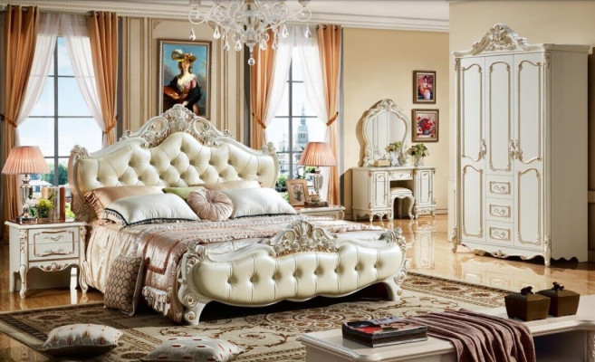 Dormitorio Conjunto de muebles Cama + 2x mesitas de noche Armario Armario 3 piezas