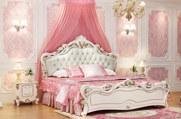 Sofá Chesterfield Cama real Cama doble Muebles de dormitorio 3 piezas