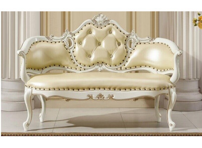 Sofá Chesterfield acolchado de banco de cuero real.