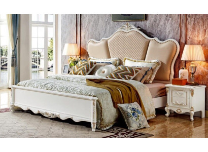 Estilo antiguo Camas Cama doble Cama de cuero Estructura de cama Barroco Cama rococó