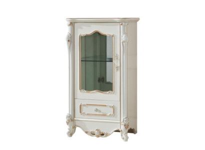 Vitrina Blanco Muebles de Lujo Sala de Estar Madera Vidrio Diseño Armario Clásico
