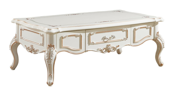 Mesa de centro blanca Mesas Sala de estar Diseño clásico elegante Muebles