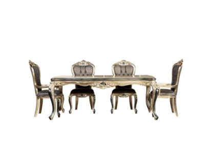 Clásica mesa de comedor Mesa de estilo barroco Mesas de comedor Mesa de madera 208x108 cm.