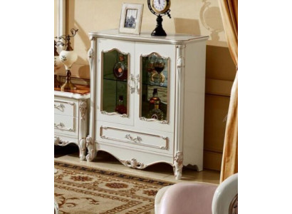 Vitrina Vitrinas Armario de madera Armario de vidrio Armarios Color blanco Muebles Lujo