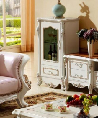 Vitrina armario de lujo de madera estilo blanco cristal nuevo gabinete vitrina