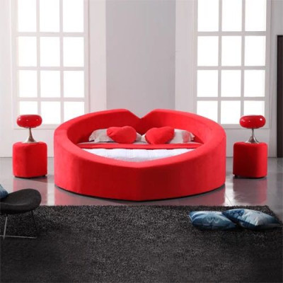 Cama de diseñador en forma de corazón Cama de luna de miel Cama de lujo Estructura de cama Burdel