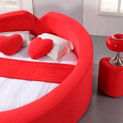Cama de diseñador en forma de corazón Cama de luna de miel Cama de lujo Estructura de cama Burdel