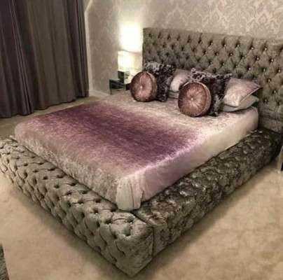 Chesterfield cama doble muebles 180x200 textil tapizado camas de diseño de lujo marco