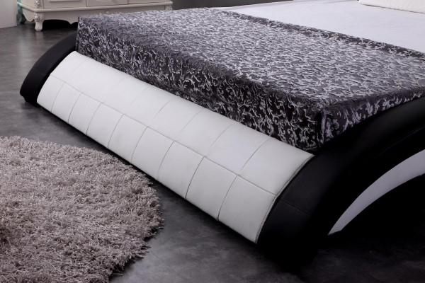 Diseño de cama digital USB de lujo para dormitorio en cuero doble.