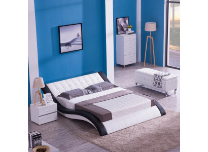 Diseño cama digital con sonido USB, muebles de lujo para dormitorio de cuero.