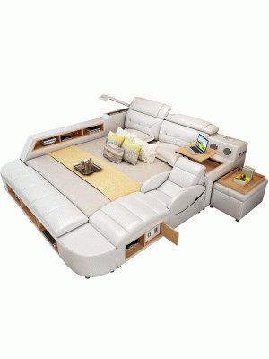 Cama de cuero multifuncional 180x200 estructura de cama diseño de cuero camas acolchadas.