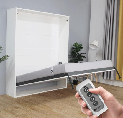 Cama de armario eléctrica cama de pared cama control remoto armarios camas armario nuevo