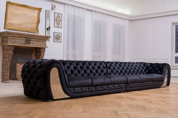 Sofás 6 plazas textil gran XXL sala de estar tela nuevo sofá reposabrazos muebles.