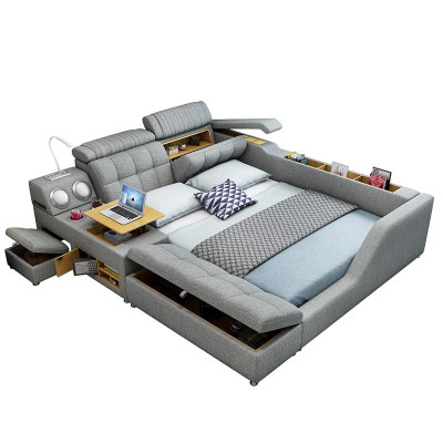 Cama doble tapizada dormitorio 180x200cm cama multifuncional camas