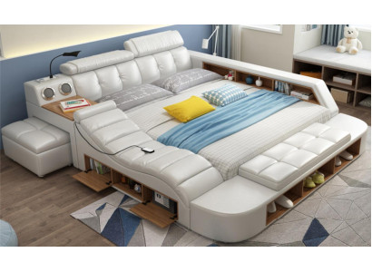 Diseño cama XXL, camas grandes, cuero, acolchado, hotel 180x200cm, multifunción.