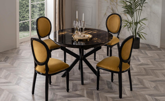 Sillas de lujo para comedor de madera, sillas con respaldo, silla, grupo de 4 piezas.