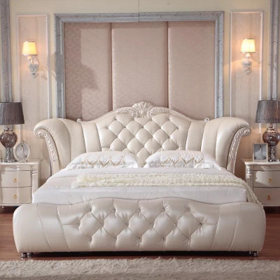 Diseño de cama Chesterfield en textil de terciopelo acolchado para hoteles.