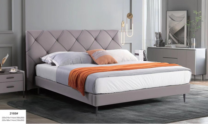 Cama 180x200 cm, camas de cuero, muebles de dormitorio modernos, diseño de tapicería.