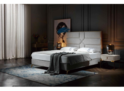 Cama de diseño de lujo tapizada doble con cama de hotel matrimonial 180x200cm dormitorio de dormir