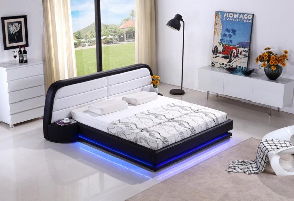 Camas Textil Cuero Hotel Lujo Tapicería Diseño Madera Cama de diseñador