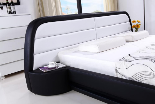 Camas Textil Cuero Hotel Lujo Tapicería Diseño Madera Cama de diseñador