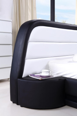 Camas Textil Cuero Hotel Lujo Tapicería Diseño Madera Cama de diseñador