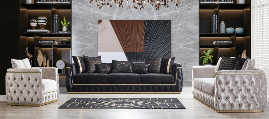 Sofá de tres plazas Sofás de 3 plazas Sofás tapizados Chesterfield con textil