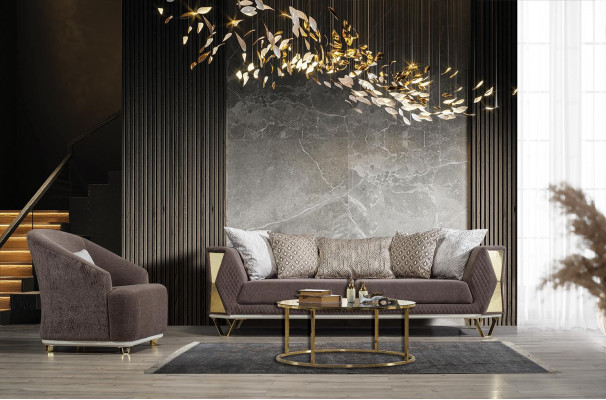 Silla individual de un asiento sofá sofá muebles de sala de estar de metal con textil