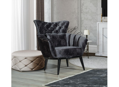 Mueble de diseño, sillón de diseño moderno, tela, salón negro.